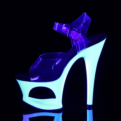 Pleaser Sandalias Womens MOON-708UV Clr/Neon White