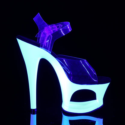 Pleaser Sandalias Womens MOON-708UV Clr/Neon White