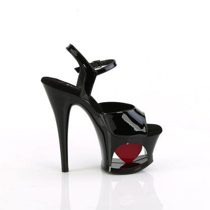 Pleaser   MOON-709H Blk Pat/Blk-Red
