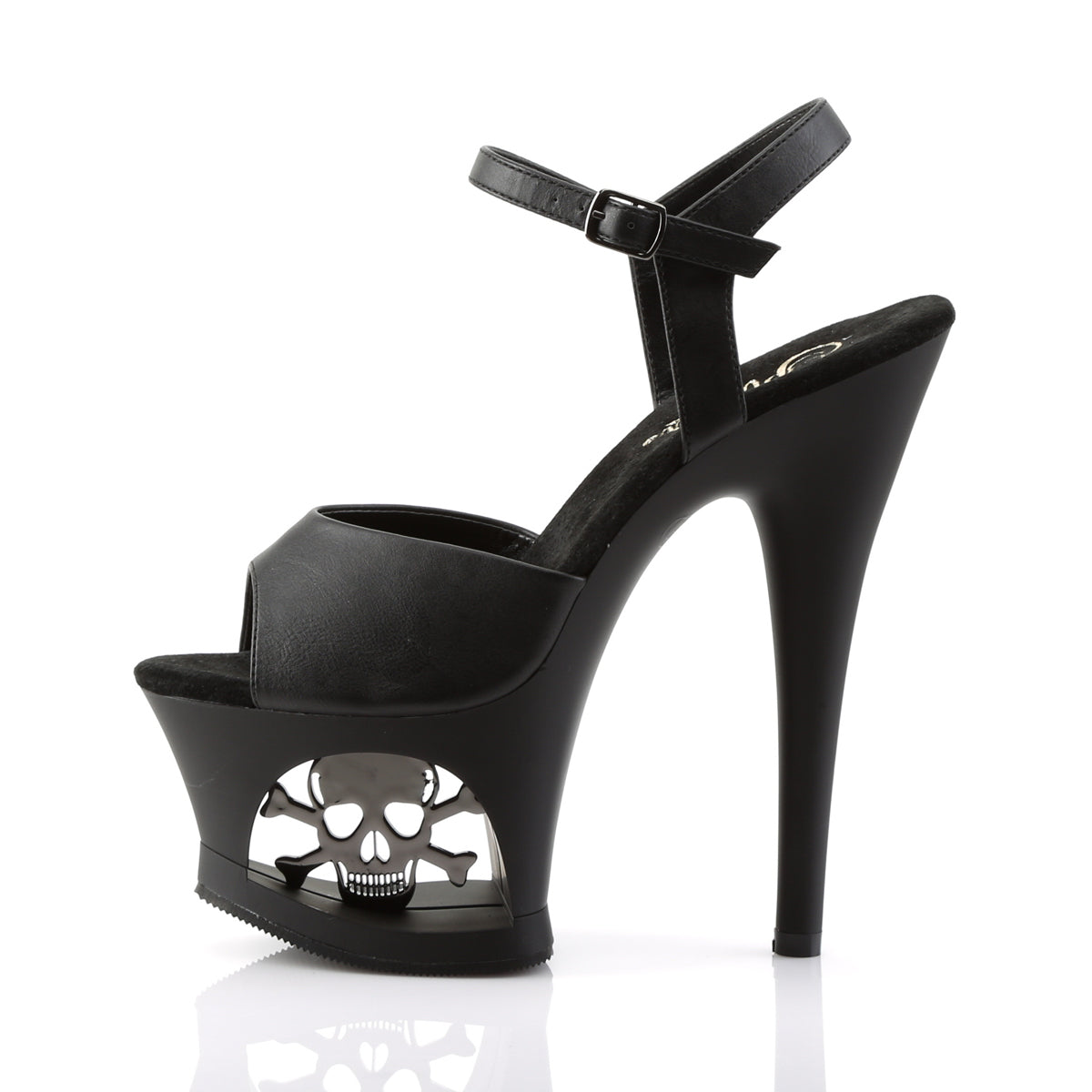 Pleaser Womens Sandals MOON-709SK Blk Faux Leather/Blk Matte