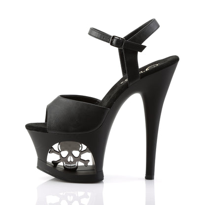 Pleaser Womens Sandals MOON-709SK Blk Faux Leather/Blk Matte