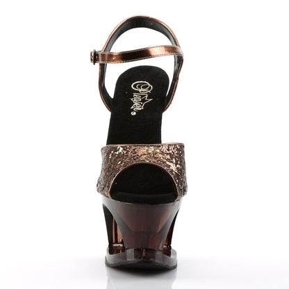 Pleaser Womens Sandals MOON-710GT Bronze Glitter/Bronze Tinted