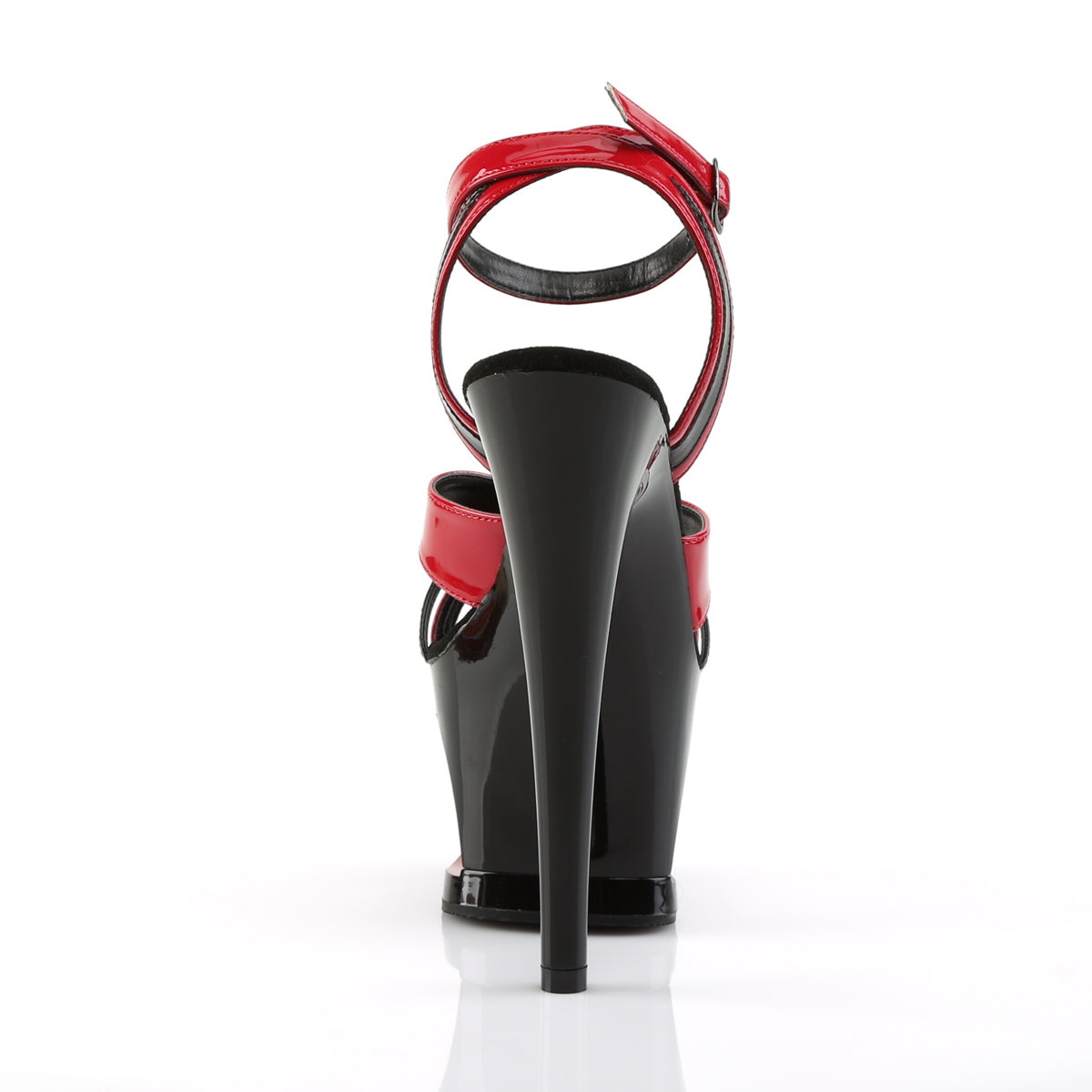 Pleaser Womens Sandals MOON-728 Red-Blk Pat/Blk