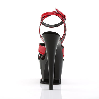 Pleaser Womens Sandals MOON-728 Red-Blk Pat/Blk