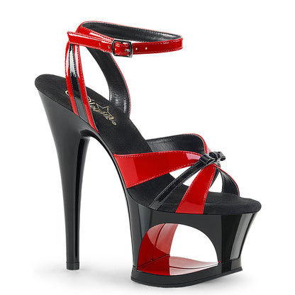 Pleaser Womens Sandals MOON-728 Red-Blk Pat/Blk