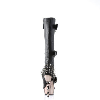 DemoniaCult Botas de mujer MUERTO-2028 BLK Vegan Leather/Pewter Chrome