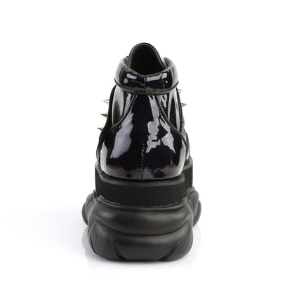 DemoniaCult Botas para hombre NEPTUNE-100 BLK GLITTER-SILVER/Cuero vegano