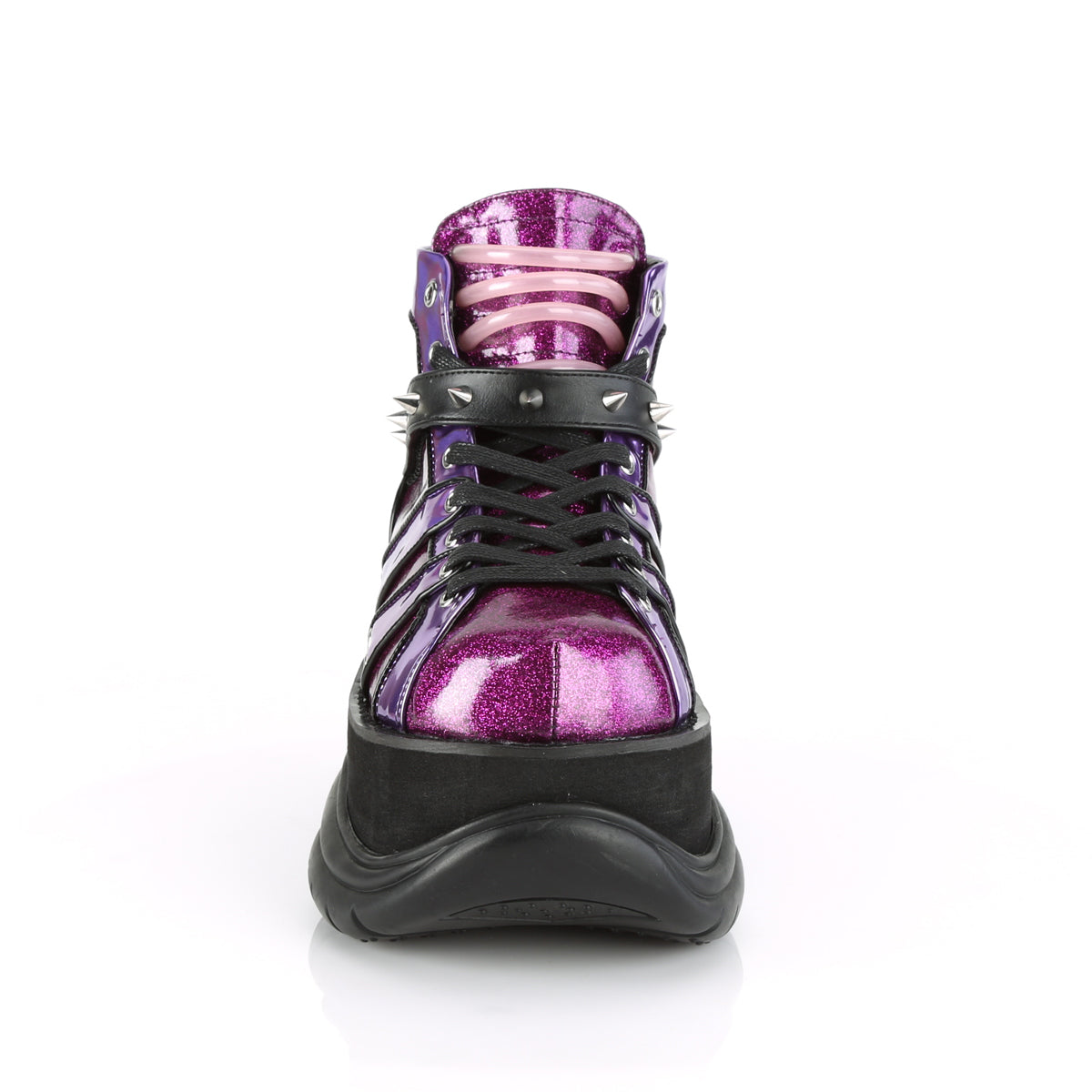 DemoniaCult Botas para hombre NEPTUNE-100 brillo púrpura-holograma
