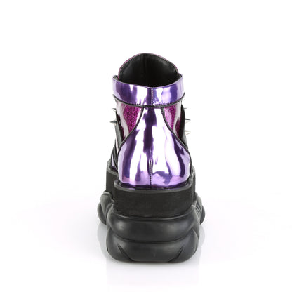 DemoniaCult Botas para hombre NEPTUNE-100 brillo púrpura-holograma