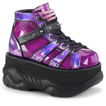 DemoniaCult Botas para hombre NEPTUNE-100 brillo púrpura-holograma