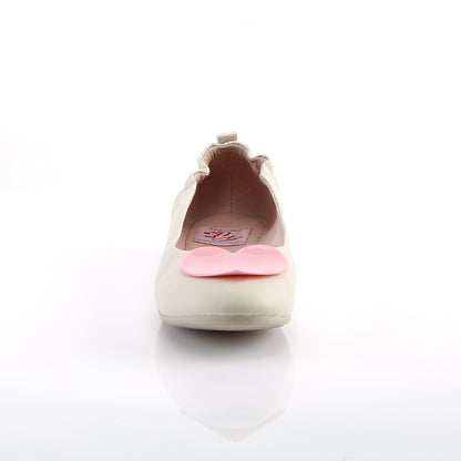 Pin Up Couture Womens Pumps OLIVE-05 Cream Faux Leather