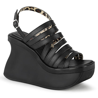 DemoniaCult Womens Sandals PACE-33 Blk Vegan Leather