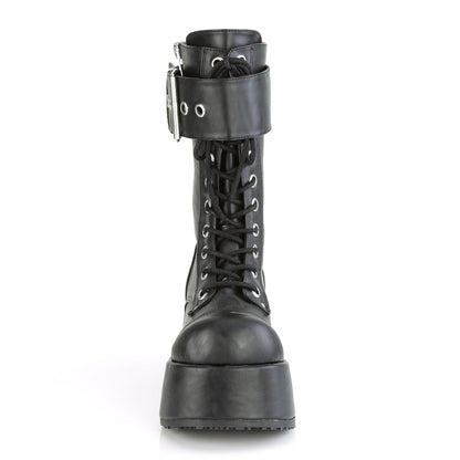 DemoniaCult Botas para hombre PETROL-150 BLK de cuero vegano