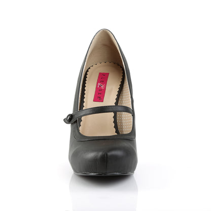 Pleaser Pink Label Bombas para mujer PINUP-01 Blk Faux Cuero