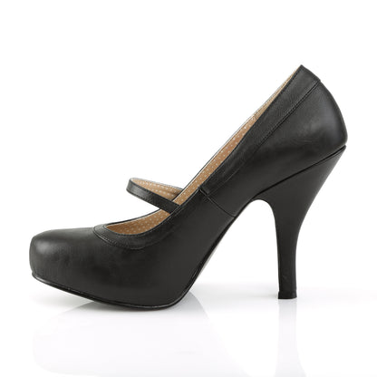 Pleaser Pink Label Bombas para mujer PINUP-01 Blk Faux Cuero