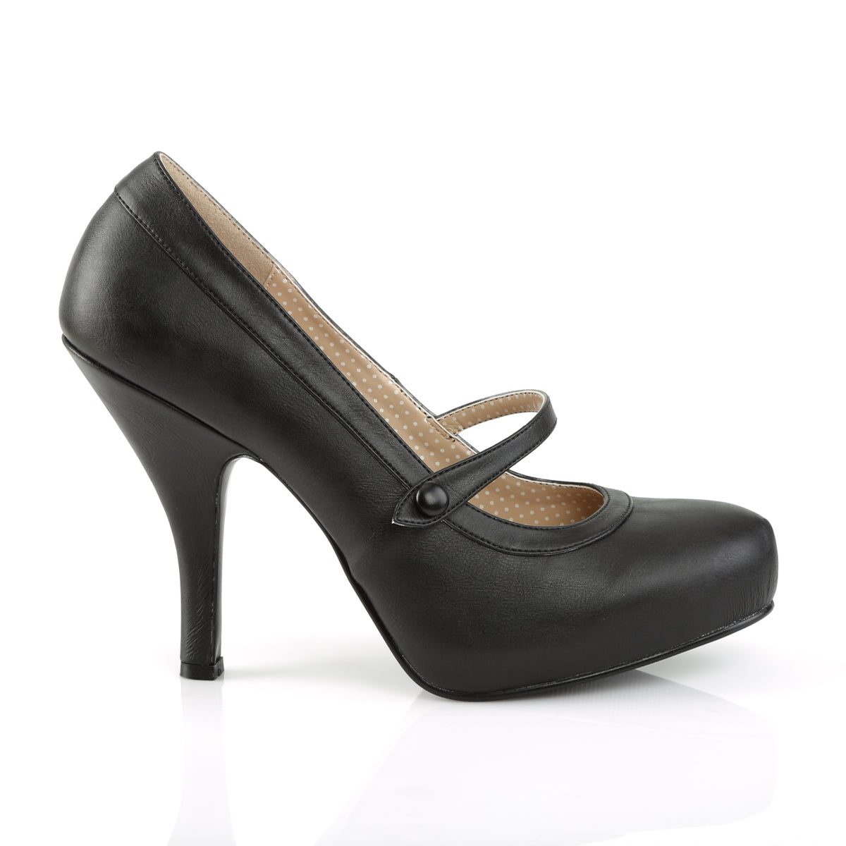 Pleaser Pink Label Bombas para mujer PINUP-01 Blk Faux Cuero