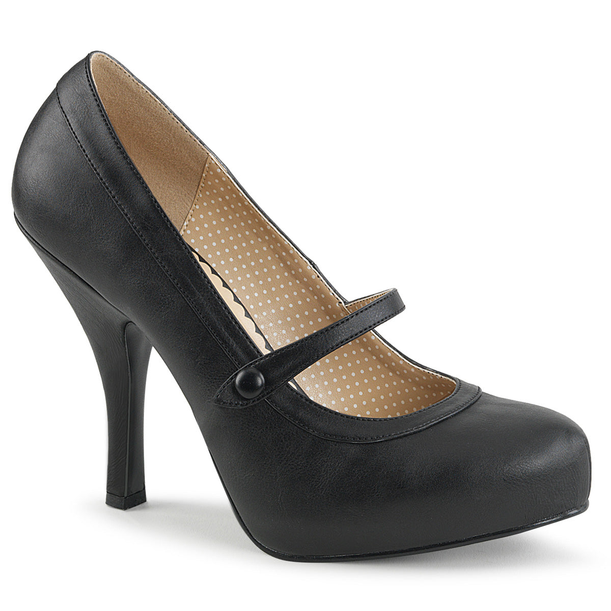 Pleaser Pink Label Bombas para mujer PINUP-01 Blk Faux Cuero