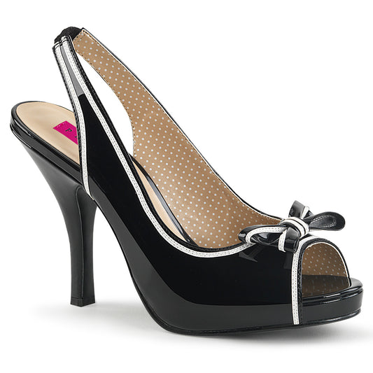 Pleaser Pink Label Bombas para mujer PINUP-10 BLK-WHT PAT