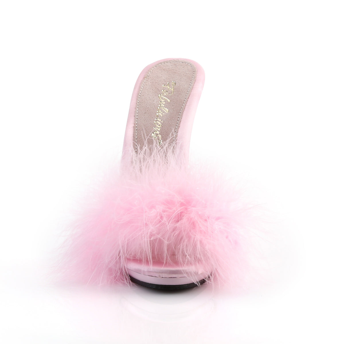 Fabulicious Womens Sandals POISE-501F B. Pink Satin-Marabou Fur/B. Pink