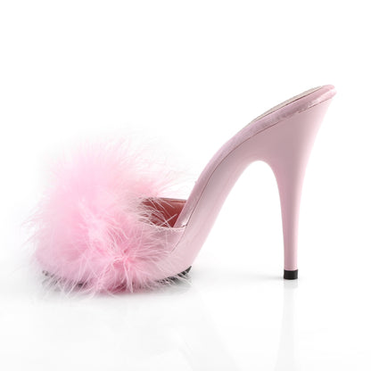 Fabulicious Womens Sandals POISE-501F B. Pink Satin-Marabou Fur/B. Pink