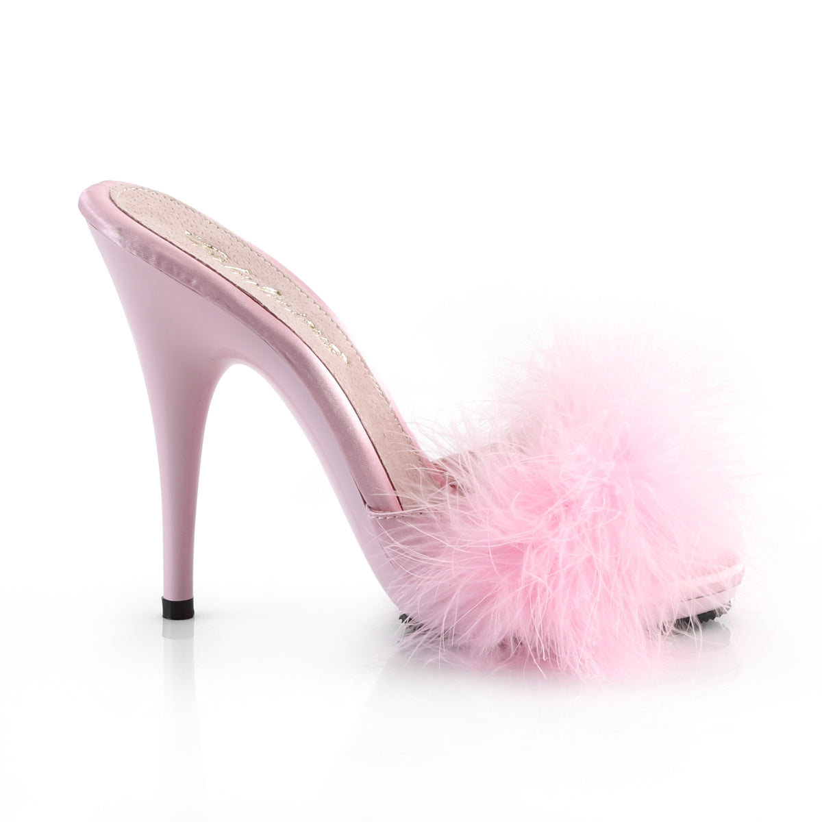 Fabulicious Womens Sandals POISE-501F B. Pink Satin-Marabou Fur/B. Pink