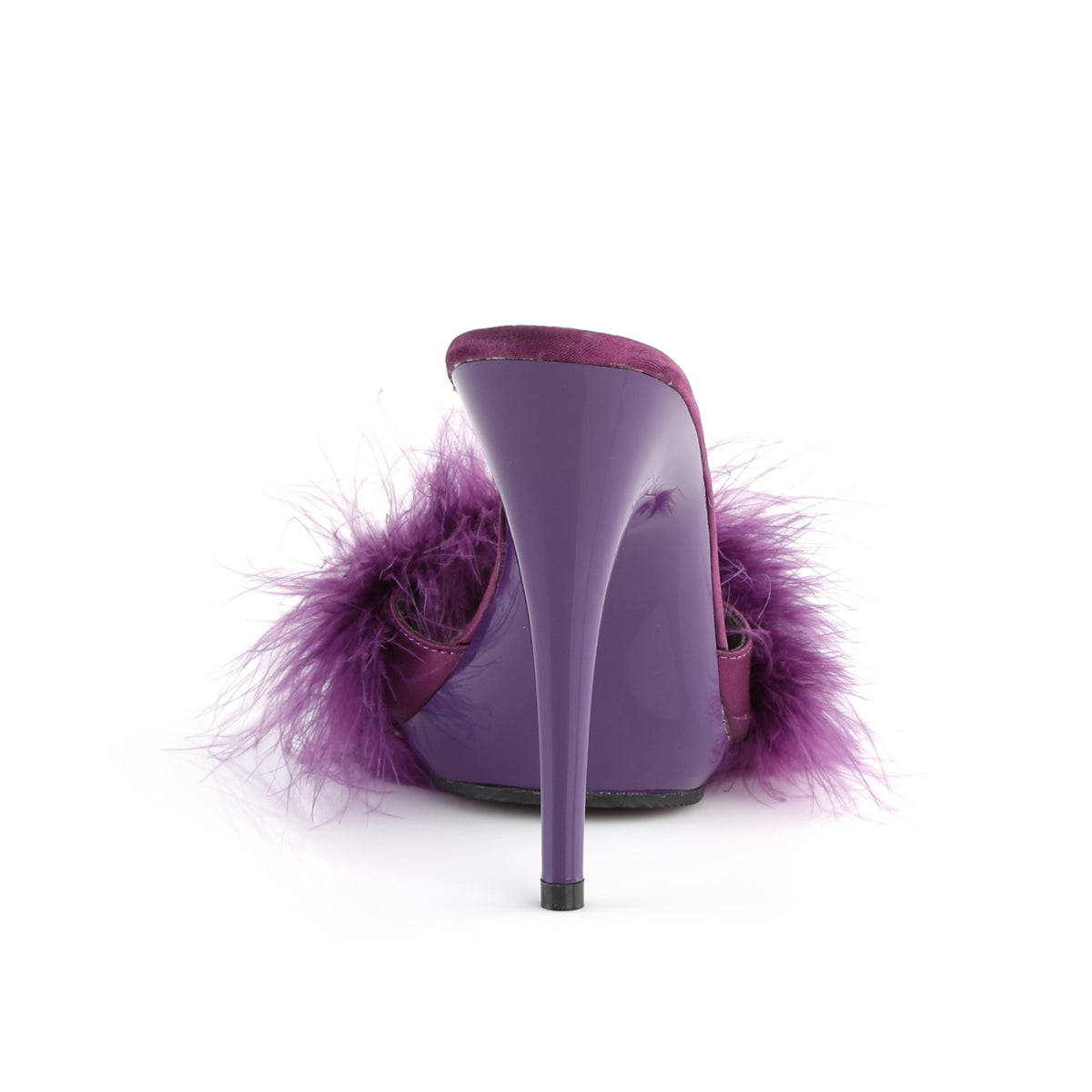 Fabulicious Womens Sandals POISE-501F Purple Satin-Marabou Fur/Purple