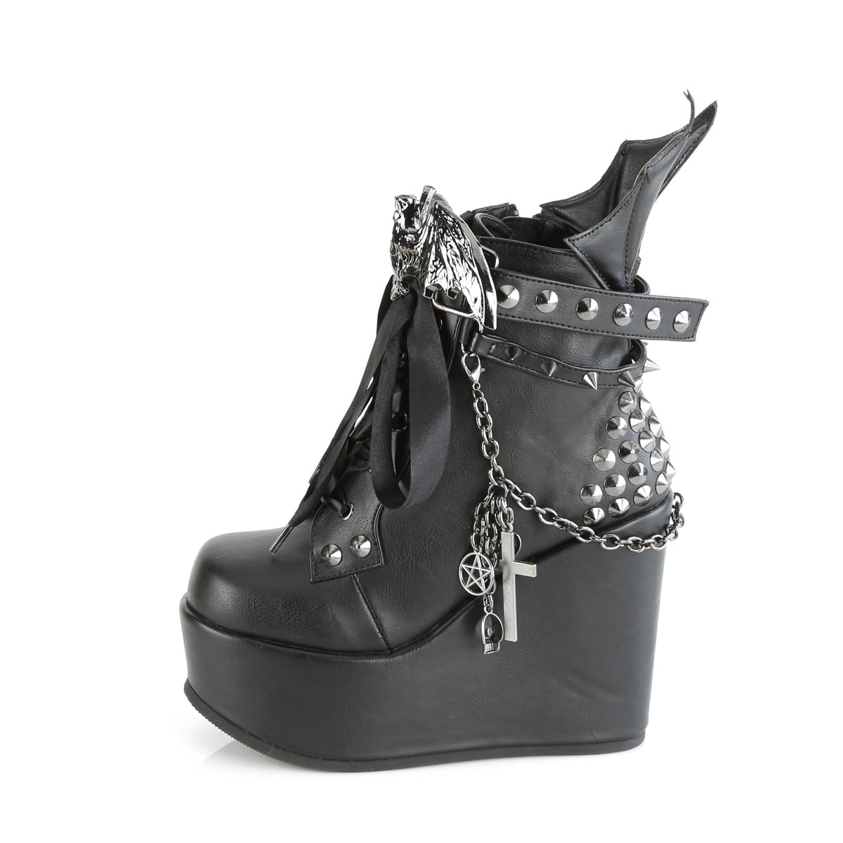 DemoniaCult  Ankle Boots POISON-107 Blk Vegan Leather