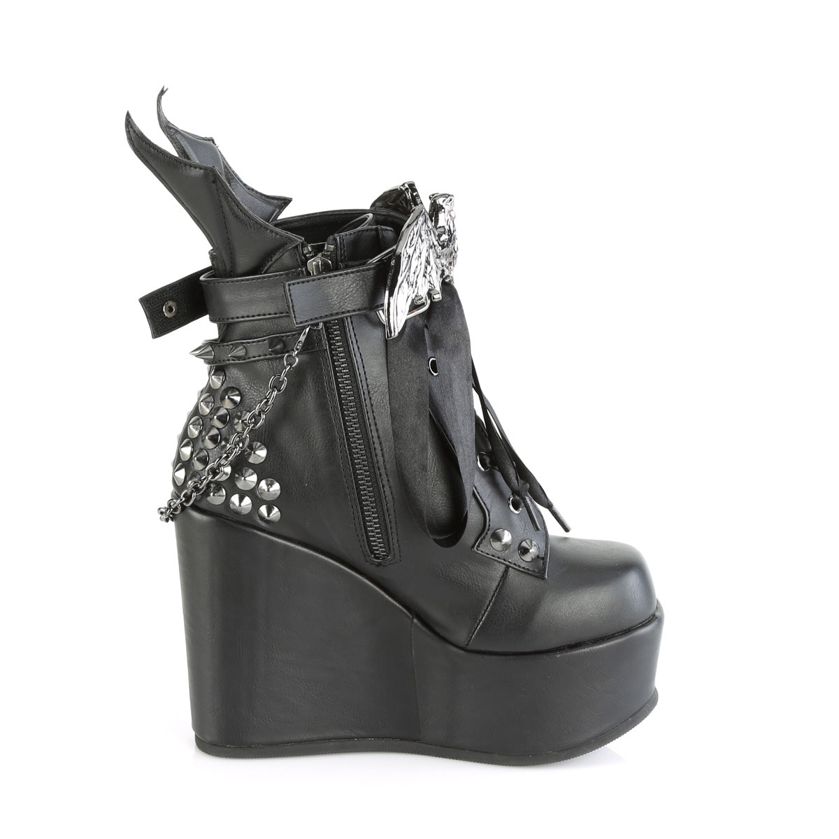 DemoniaCult  Ankle Boots POISON-107 Blk Vegan Leather
