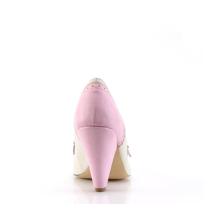 Pin Up Couture Womens Pumps POPPY-18 B. Pink-Cream Faux Leather