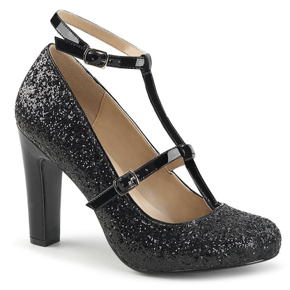 Pleaser Pink Label Bombas para mujer QUEEN-01 BLK GLTR-PAT