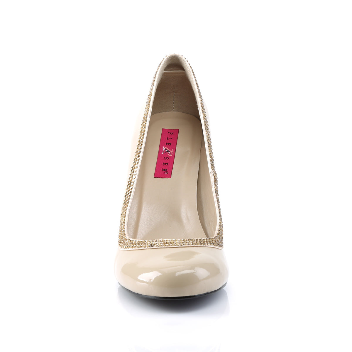Pleaser Pink Label Bombas para mujer QUEEN-04 crema palmadita