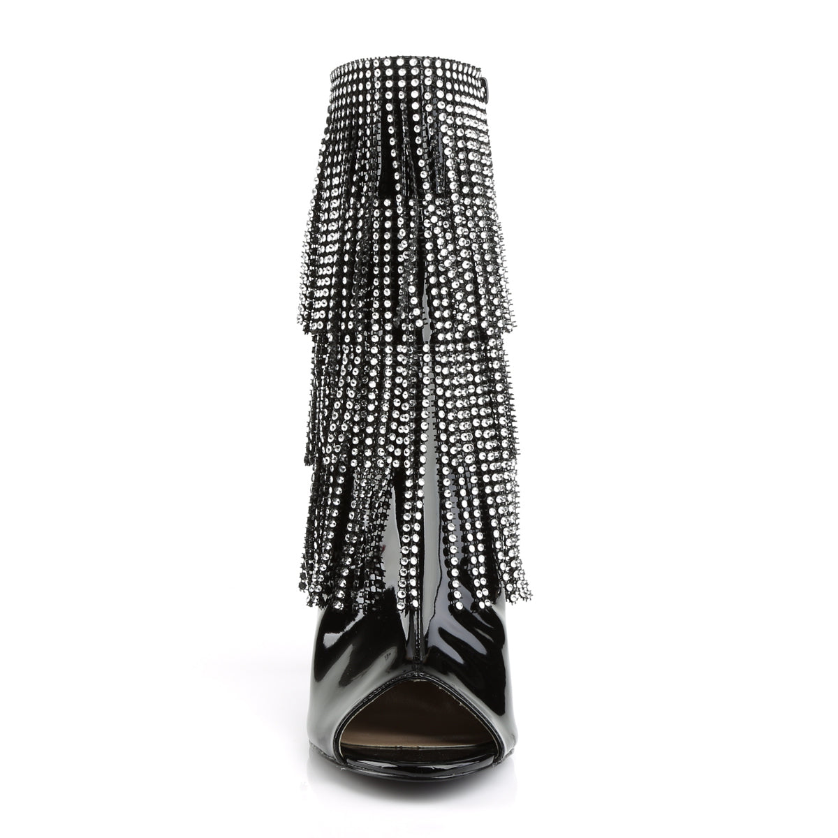 Pleaser Pink Label Botas de tobillo para mujer QUEEN-100 BLK PAT