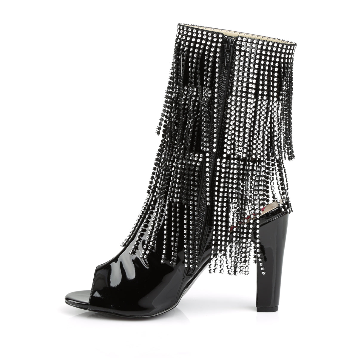 Pleaser Pink Label Botas de tobillo para mujer QUEEN-100 BLK PAT