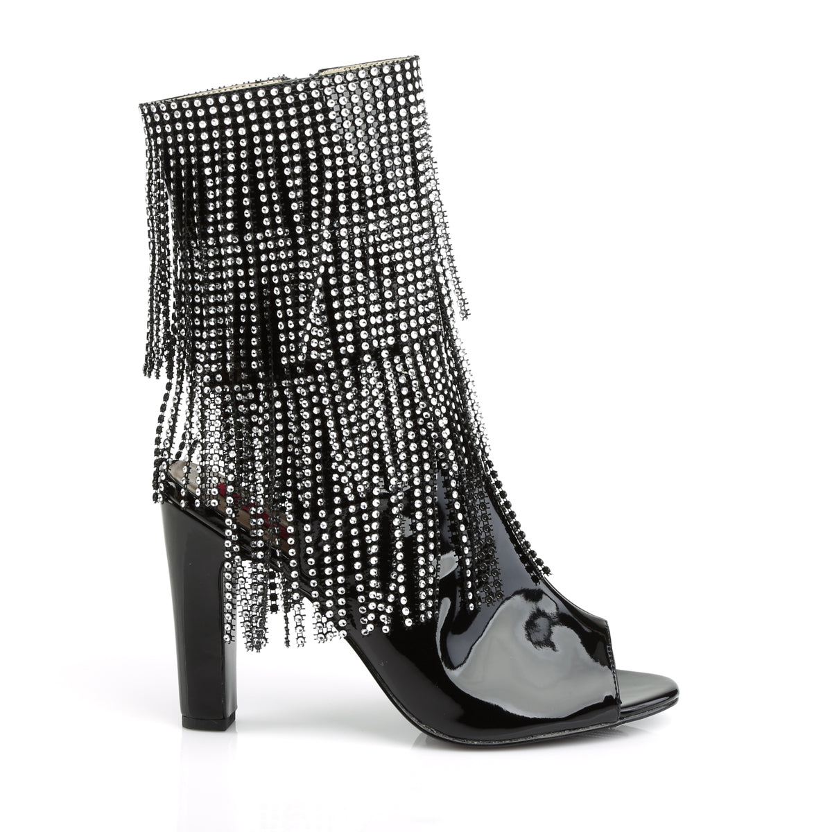 Pleaser Pink Label Botas de tobillo para mujer QUEEN-100 BLK PAT
