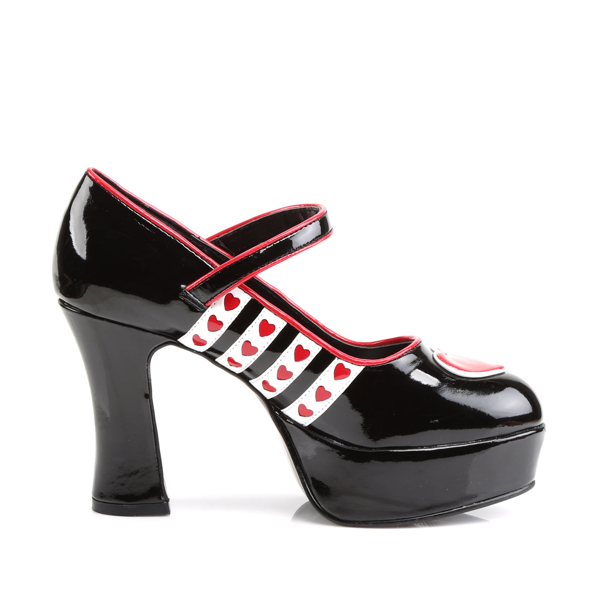 Funtasma Bombas para mujer Queen-55 BLK-WHT-RED PAT