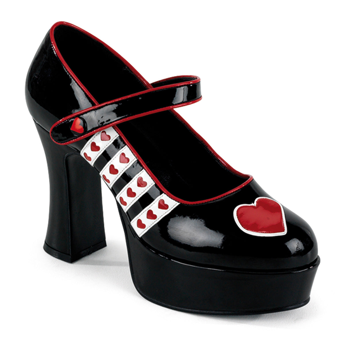 Funtasma Bombas para mujer Queen-55 BLK-WHT-RED PAT