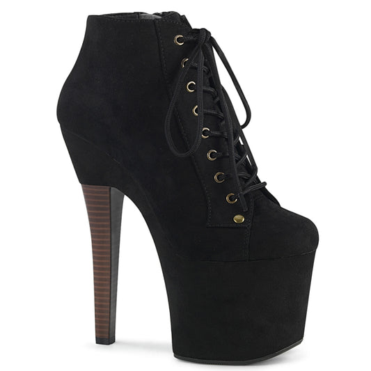 Pleaser Womens Ankle Boots RADIANT-1005 Blk Faux Suede/Blk Faux Suede