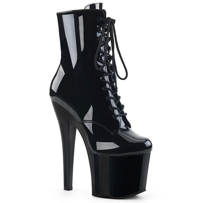 Pleaser Womens Ankle Boots RADIANT-1020 Blk Pat/Blk