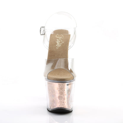 Pleaser Womens Sandals RADIANT-708BHG Clr/Bronze Hologram