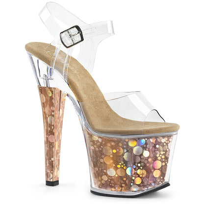 Pleaser Womens Sandals RADIANT-708BHG Clr/Bronze Hologram