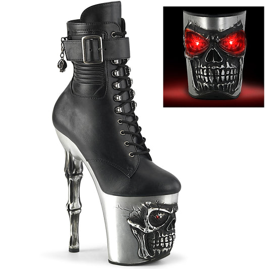 Pleaser  Botines RAPTURE-10202020STR-LT BLK Faux Leather/SLV Matte-Rubeed BLK