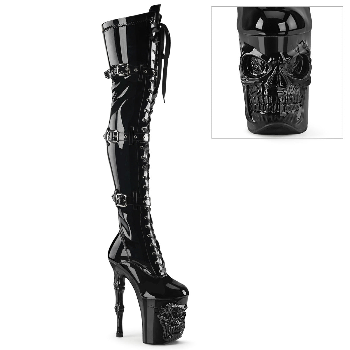 Pleaser  Botas RAPTURE-3028 blk str. Pat/BLK