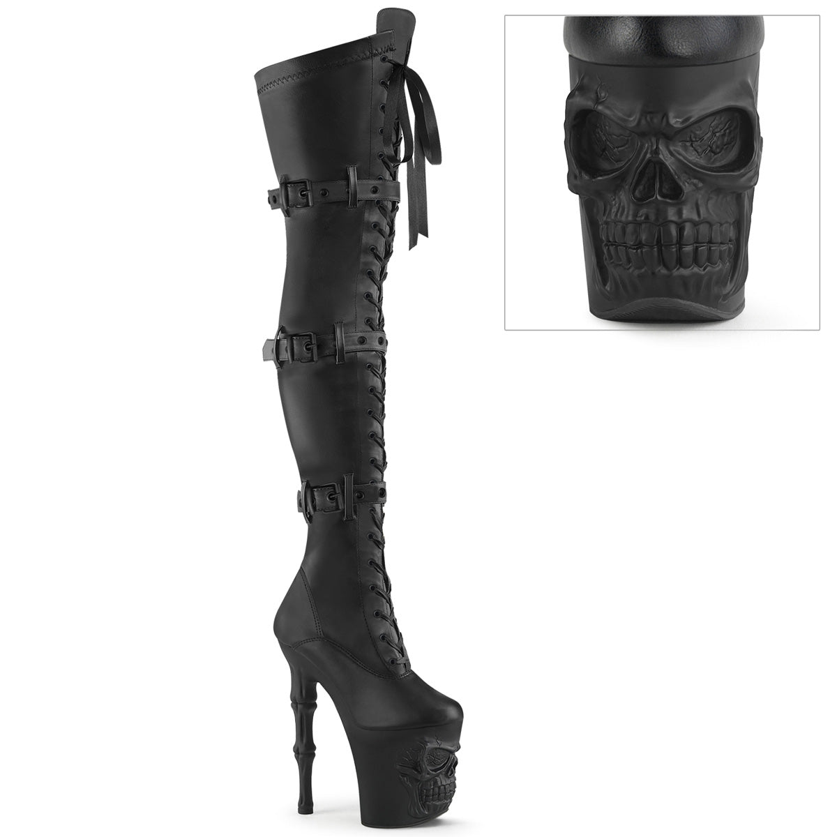 Pleaser  Botas RAPTURE-3028 blk str. Faux Leather/Blk Matte