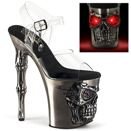 Pleaser  Sandalias RAPTURE-808-LT CLR/Satin Pewter Chrome