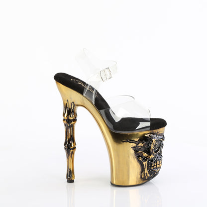 Pleaser  Sandalias RAPTURE-808-LT CLR/Satin Brass Chrome