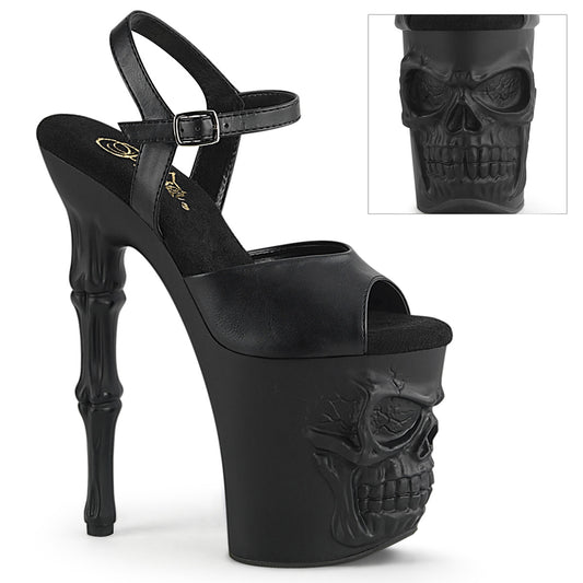 Pleaser  Sandals RAPTURE-809 Blk Faux Leather/Blk Matte