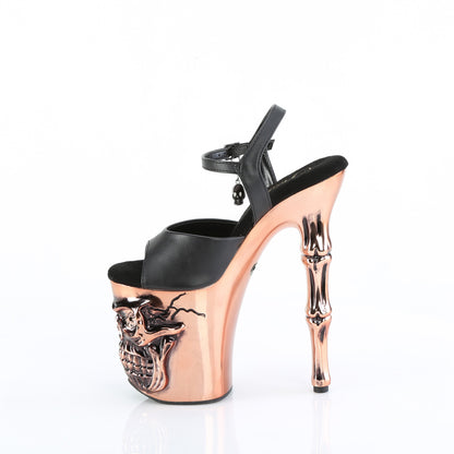 Pleaser  Sandalias RAPTURE-809-lt BLK Faux Leather/Satin Copper Chrome