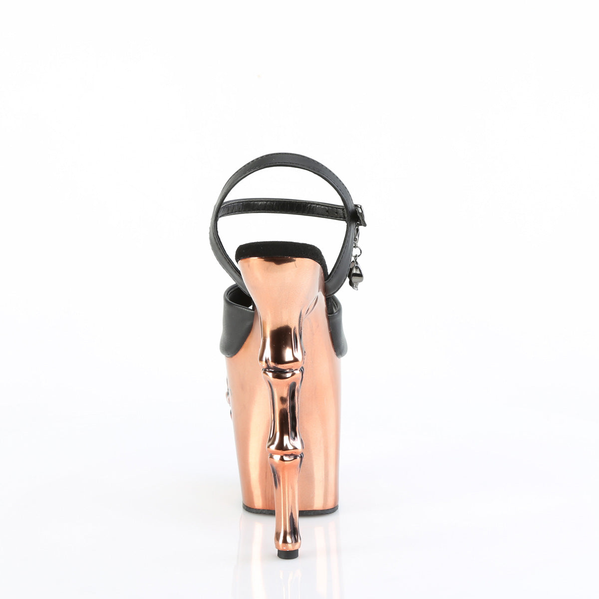 Pleaser  Sandalias RAPTURE-809-lt BLK Faux Leather/Satin Copper Chrome