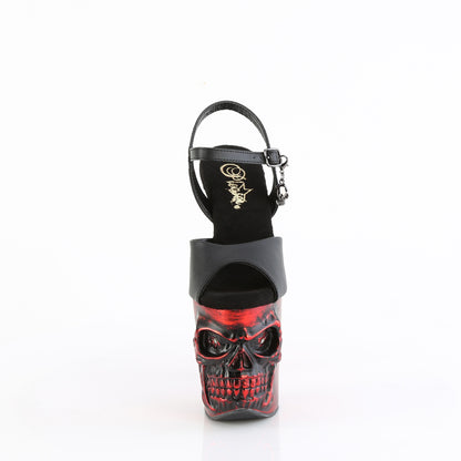 Pleaser  Sandalias RAPTURE-809-lt BLK Faux Leather/Satin Red Chrome