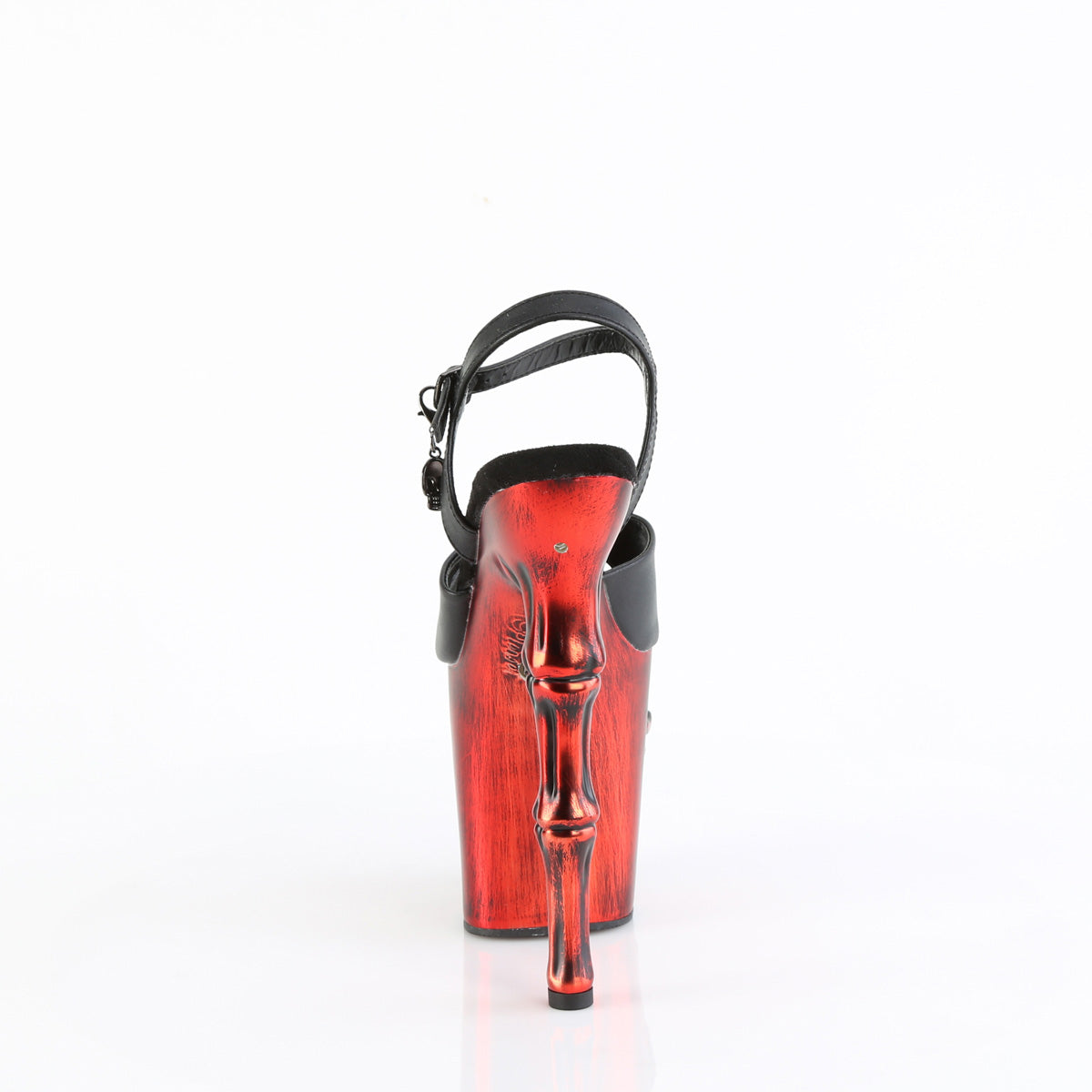 Pleaser  Sandalias RAPTURE-809-lt BLK Faux Leather/Satin Red Chrome